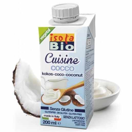 Crema din nuca de cocos pentru gatit (fara gluten, fara lactoza), ecologica, 200ml, isola bio