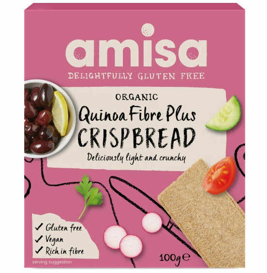 Crispbread ,painici cu quinoa fibre plus, fara gluten, bio, 100g, amisa