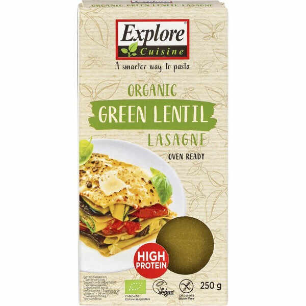Lasagna din linte verde bio fara gluten, 250g, explore cuisine