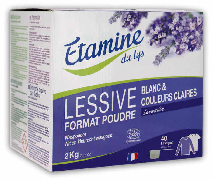 Detergent pudra BIO rufe albe si culori deschise, parfum lavanda Etamine
