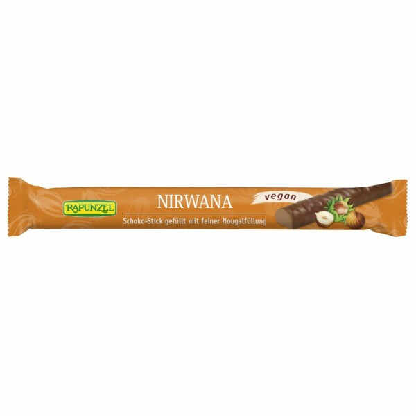 Stick nirwana vegan cu ciocolata si crema de alune , 22g, rapunzel