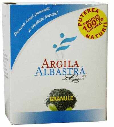 Argila albastra de Raciu - granule 500g - ARGILA ALBASTRA - ROMCOS
