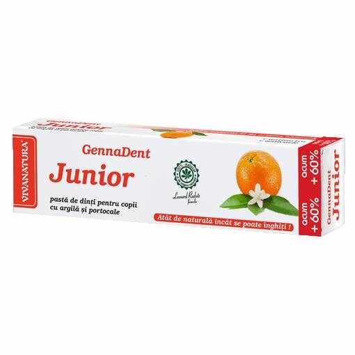 Pasta de dinti GennaDent Junior Portocale 80ml - Vivanatura