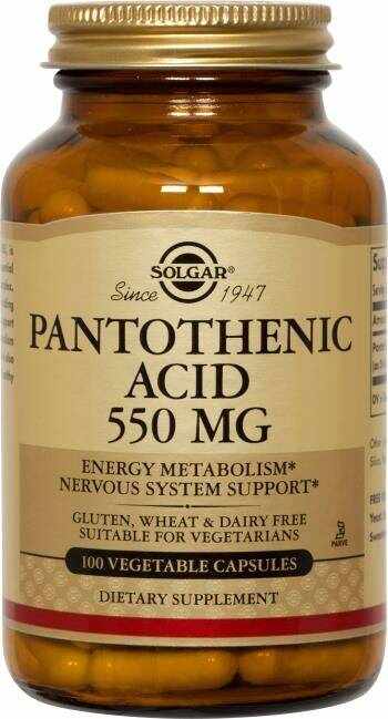 Pantothenic Acid 550mg 100cps - SOLGAR