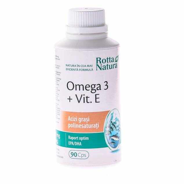 Omega 3 Vitamina+E 1000mg 90cps - Rotta Natura