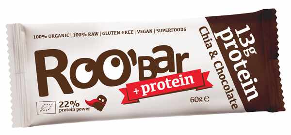 Baton proteic cu vanilie si ciocolata raw eco-bio 60g - ROO BAR
