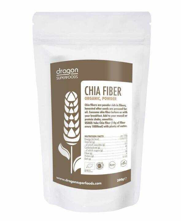 Chia fibre pudra raw eco-bio 200g - Dragon Superfoods