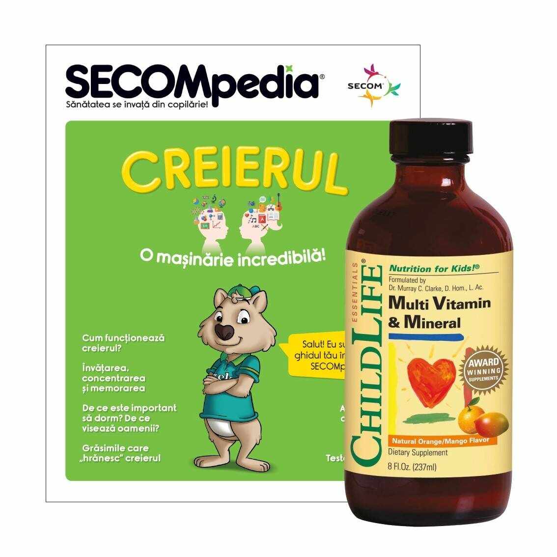 Multi Vitamin & Mineral 237ml (gust de portocale/mango) - Child Life Essentials - Secom