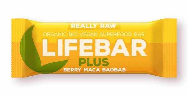 Baton cu fructe, maca si baobab raw eco-bio 47g - Lifebar Plus