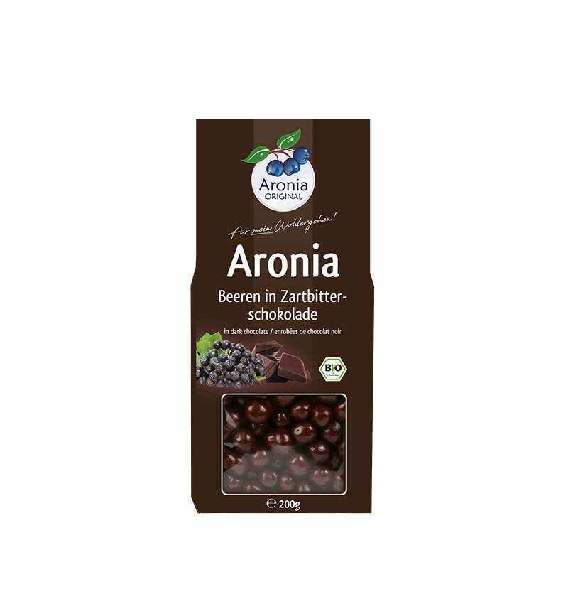 Fructe de Aronia glazurate cu ciocolata - eco-bio 200g - Aronia Original