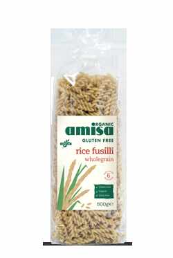 Fusilli din orez integral fara gluten eco-bio 500g - Amisa