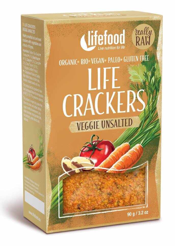 Life Crackers cu legume fara sare eco-bio 90g - Lifefood