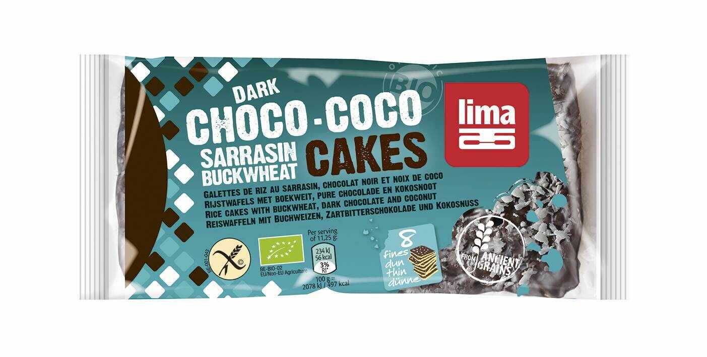 Rondele din hrisca expandata cu ciocolata si cocos eco-bio 90g - Lima
