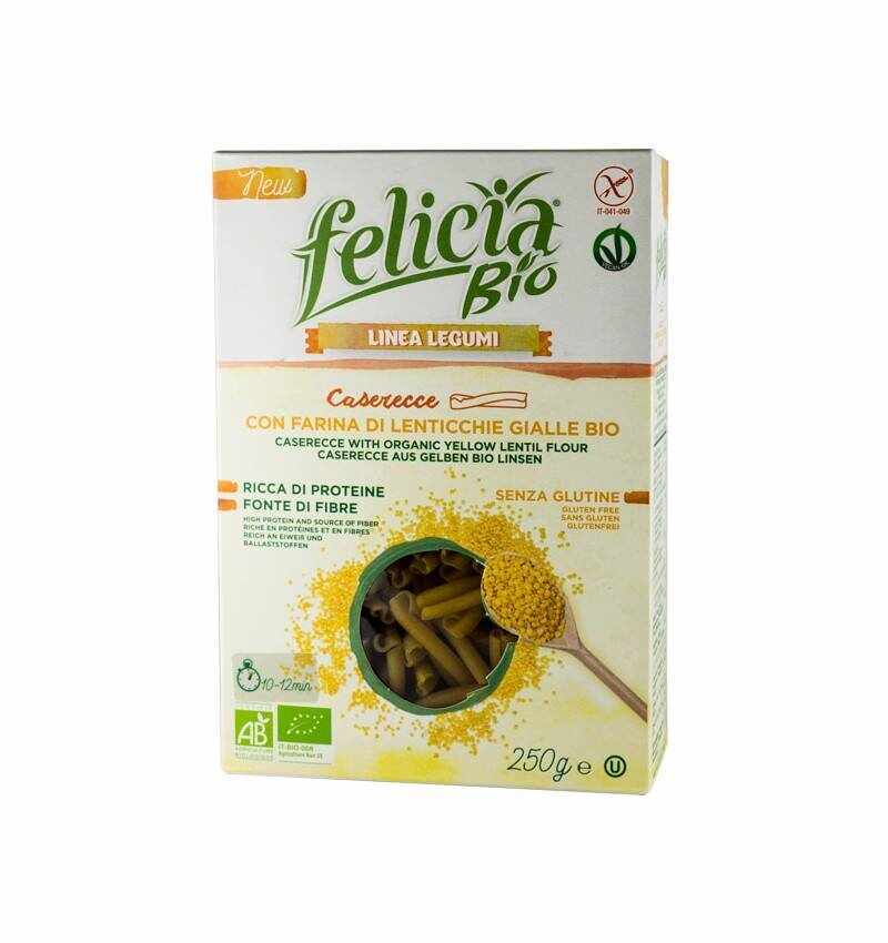Caserecce din faina de linte galbena - eco-bio 250g - Felicia Bio