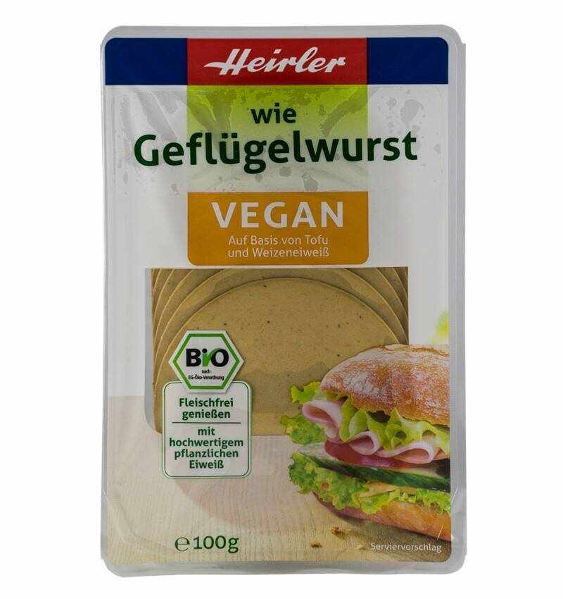Salam vegetal - Ca si …salam din carne de pasare, vegan - eco-bio 100g - Heirler