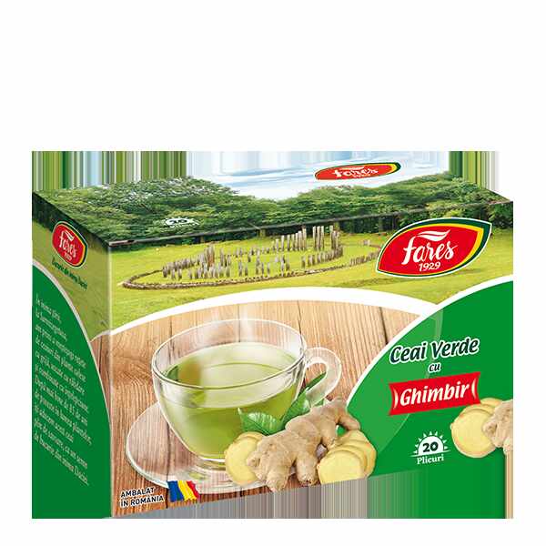 Ceai verde cu ghimbir 20pl, Fares