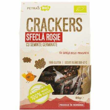 Crackers din sfecla rosie si seminte germinate RAW - 100g - Petras Bio