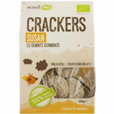 Crackers din susan cu seminte germinate RAW - 100g - Petras Bio