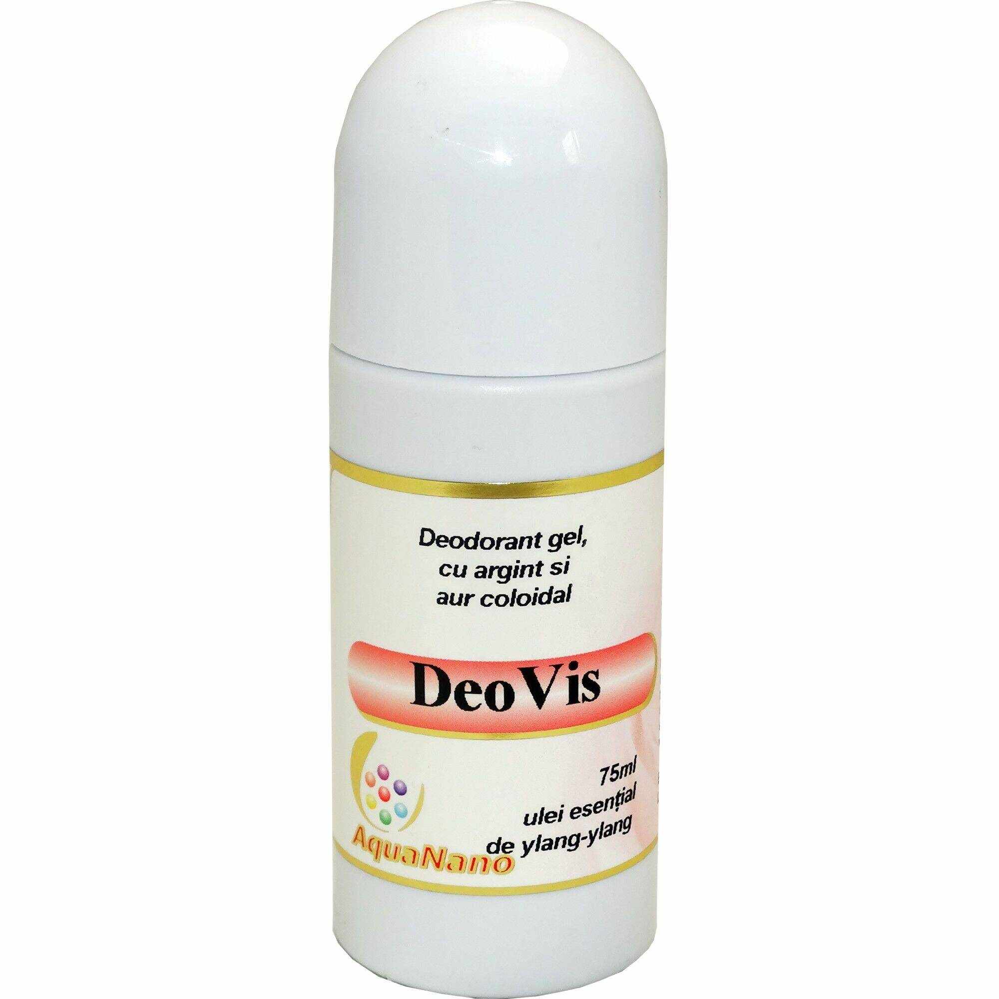 Deodorant gel roll-on bio DeoVis 75ml cu argint si aur coloidal AquaNano lamaie