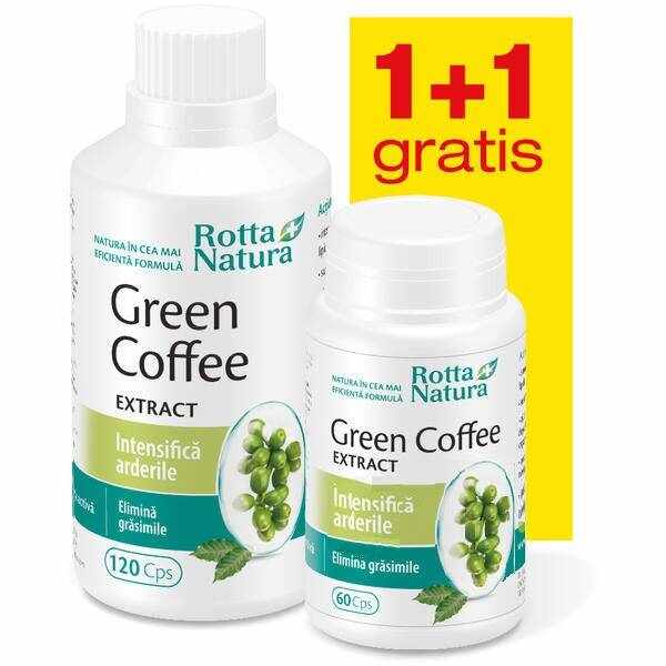 Green Coffee Extract - pachet promo 120+60cps gratis - Rotta Natura