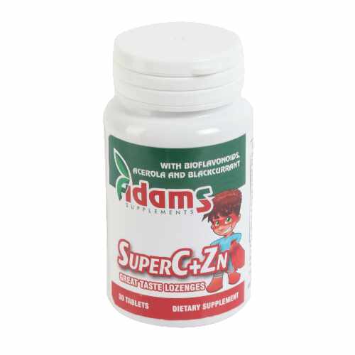 Super vitamina C 300mg + Zn 5mg - 30tb masticabile - ADAMS