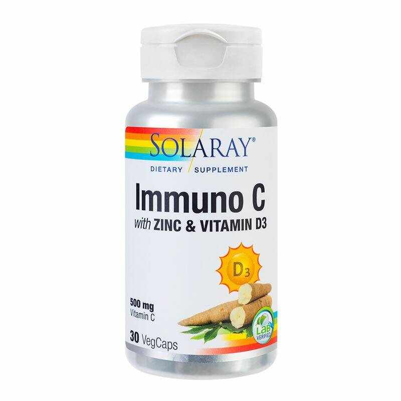IMMUNO C cu Zinc si Vitamina D3 - 30cps - SOLARAY - SECOM