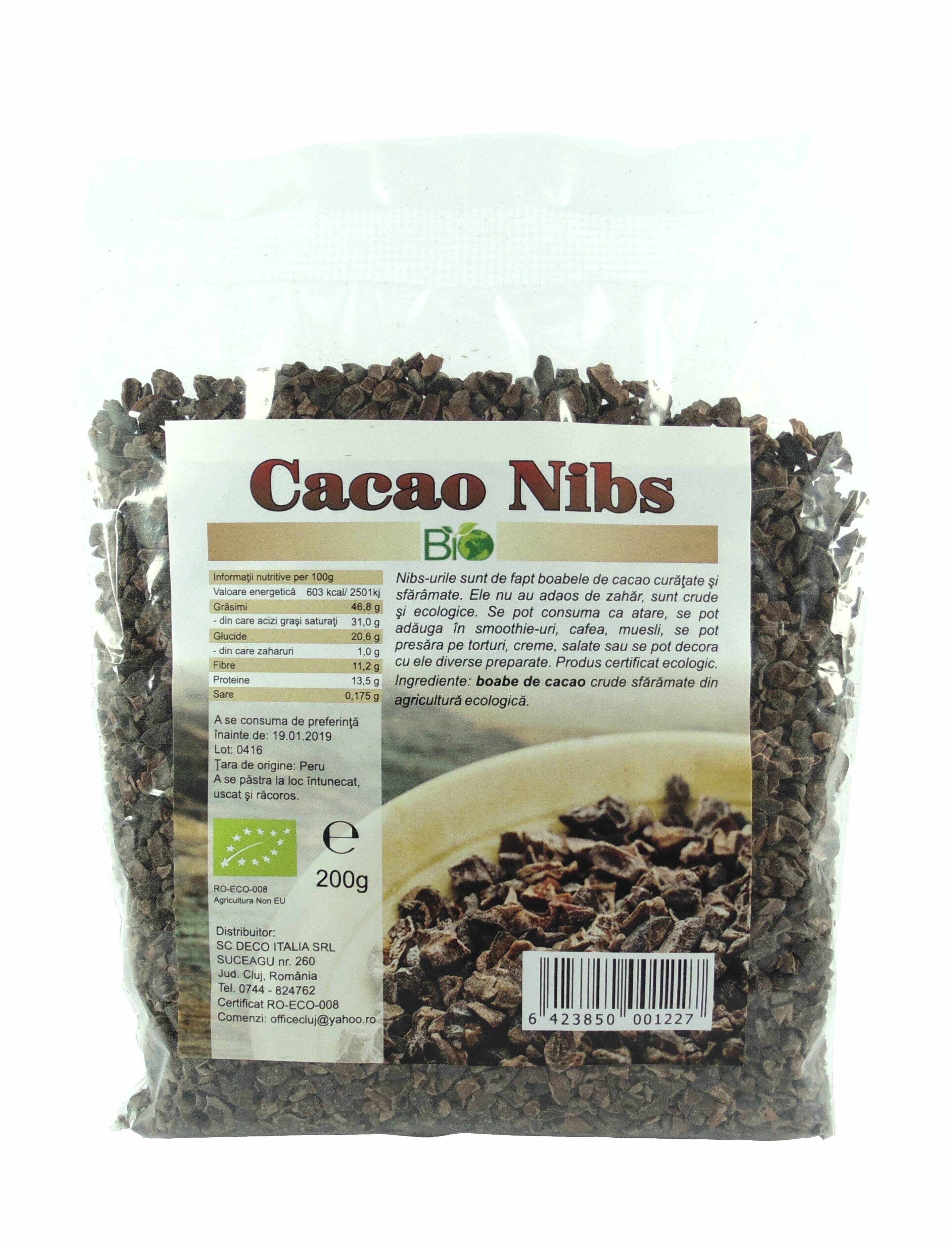 Cacao nibs crud 200g eco-bio, Deco Italia