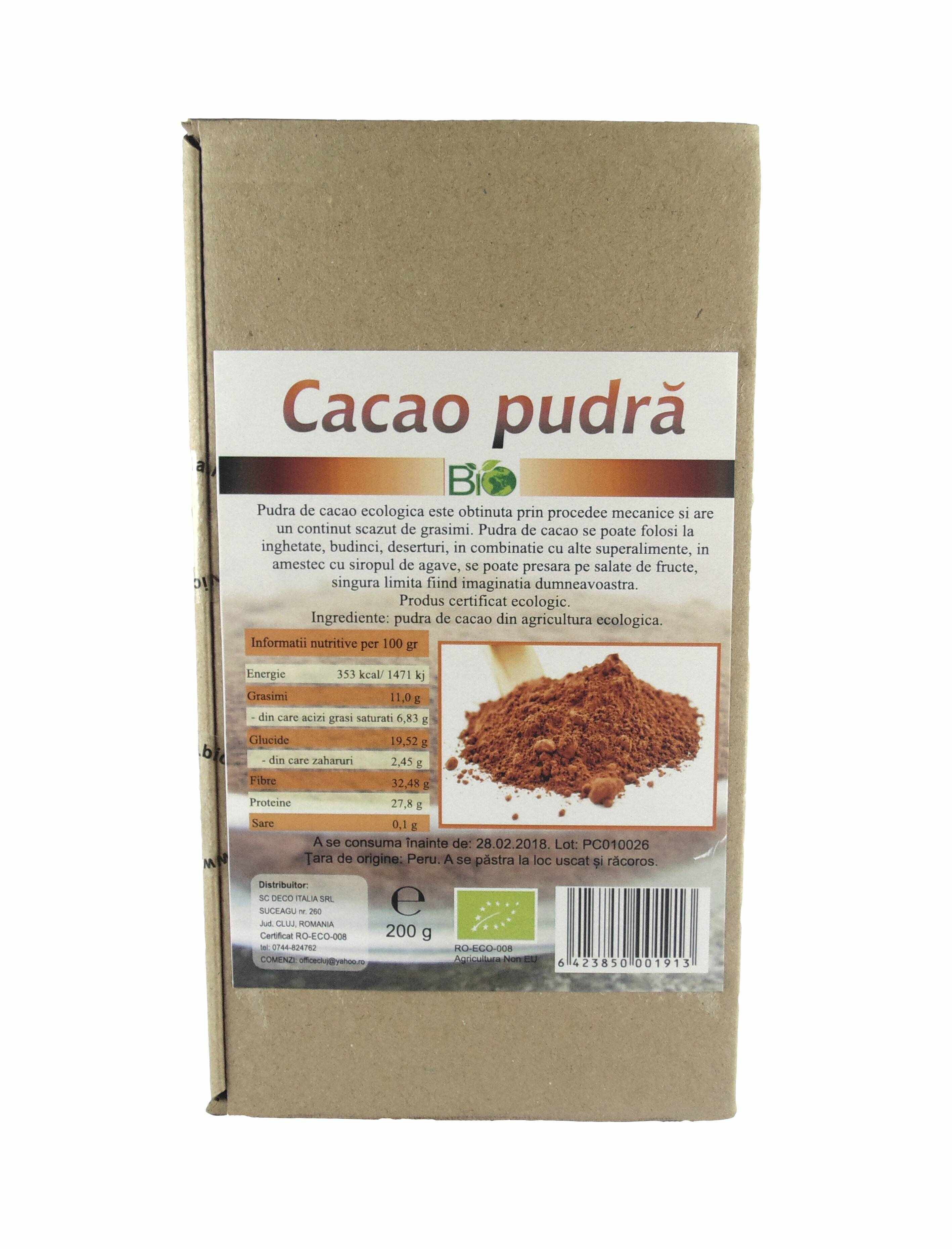 Cacao pudra 200g eco-bio, Deco Italia