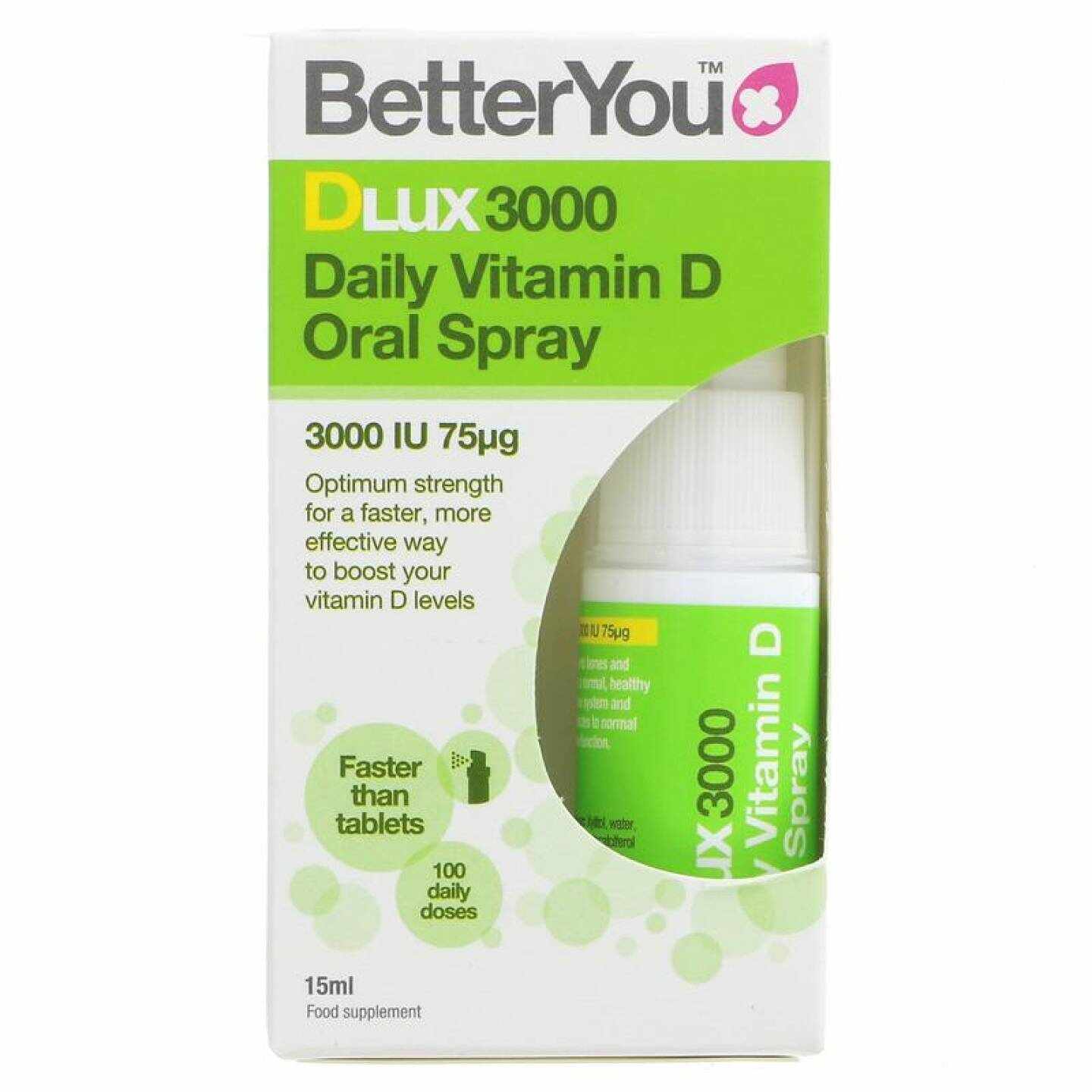 Dlux 3000 Vitamin D Oral Spray 3000 UI, 75mcg 15ml, BETTERYOU