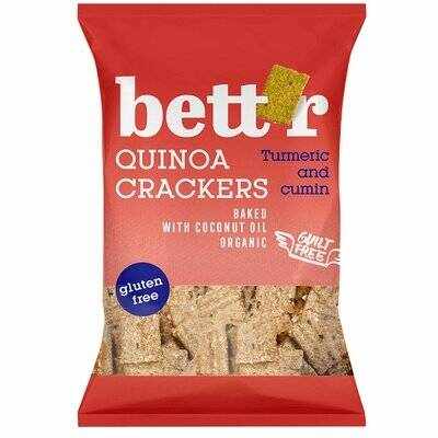 Crackers cu quinoa si turmeric, fara gluten, eco-bio, 100g - Bettr