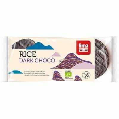 Rondele din orez expandat cu ciocolata neagra, eco-bio, 100g - Lima
