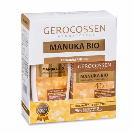 Set cadou Manuka Lotiune demachianta + Crema Antirid 45+ Bio, Gerocossen