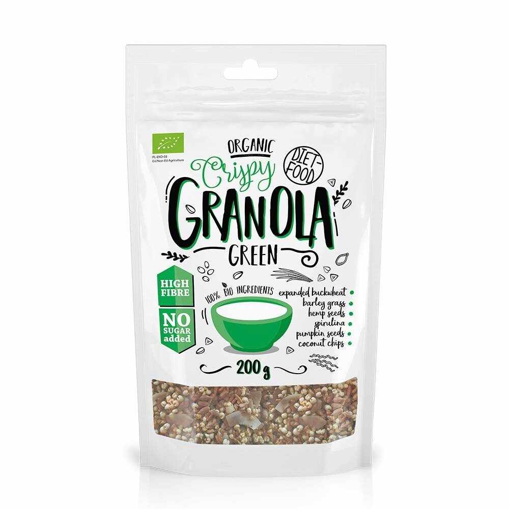 Granola bio cu green mix, eco-bio, 200g - Diet Food