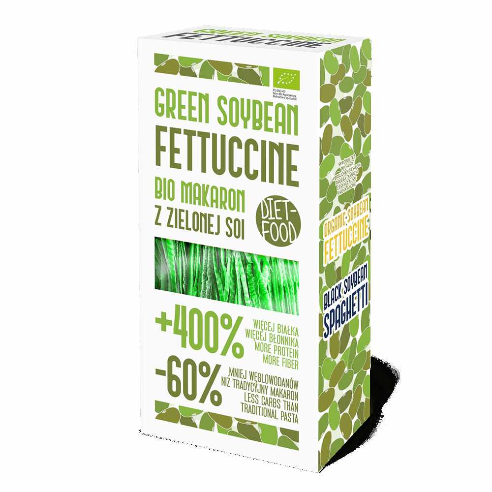 Paste Fettuccine din soia verde, eco-bio, 200g - Diet Food