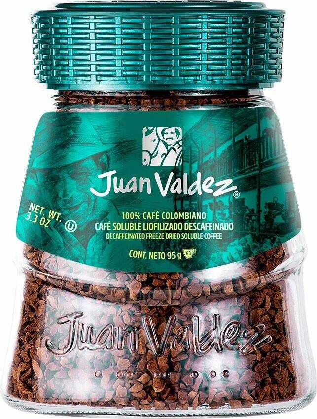 Cafea solubila liofilizata decofeinizata 95g Juan Valdez