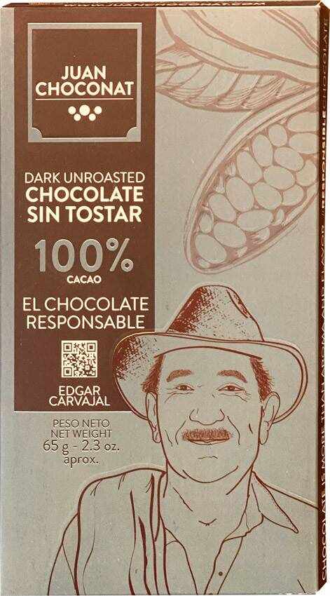 Ciocolata neagra 100% cacao neprajita, 65g Juan Choconat