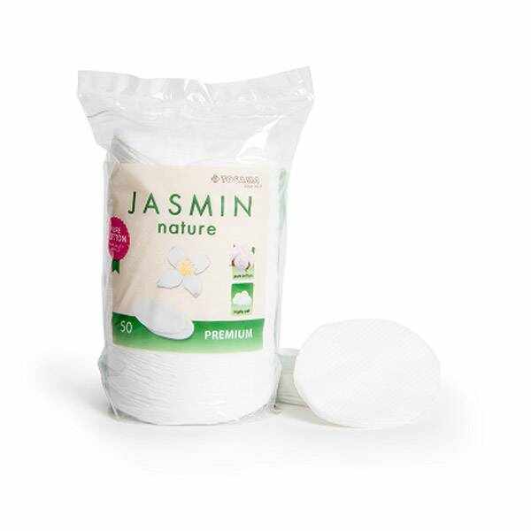 Dischete demachiante ovale din 100% bumbac natural Premium 50 buc Jasmin Nature