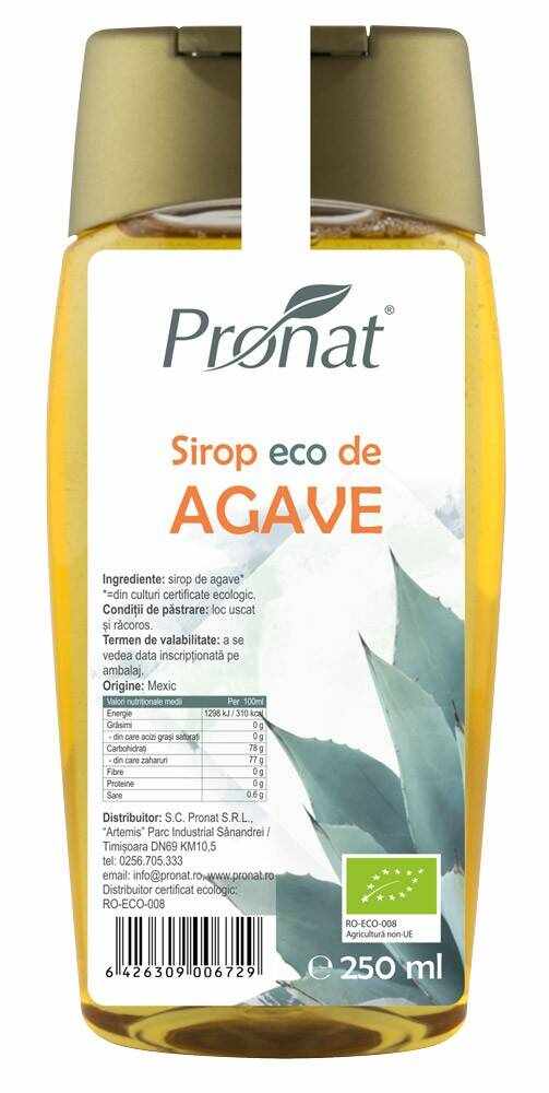 Sirop eco-bio de agave, 250 ml, Pronat