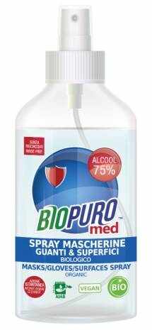 Spray igienizant pentru masca, manusi si suprafete cu 75% alcool, eco-bio, 250ml Biopuro