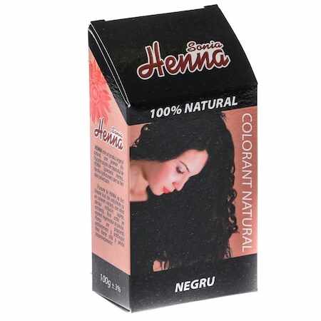 Colorant natural de par cu henna, nuanta negru, 100g - Henna Sonia