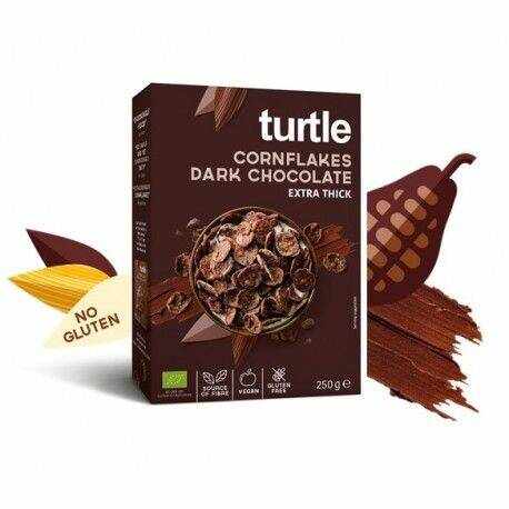 Fulgi de porumb inveliti in Ciocolata neagra fara gluten eco-bio, 250g - Turtle