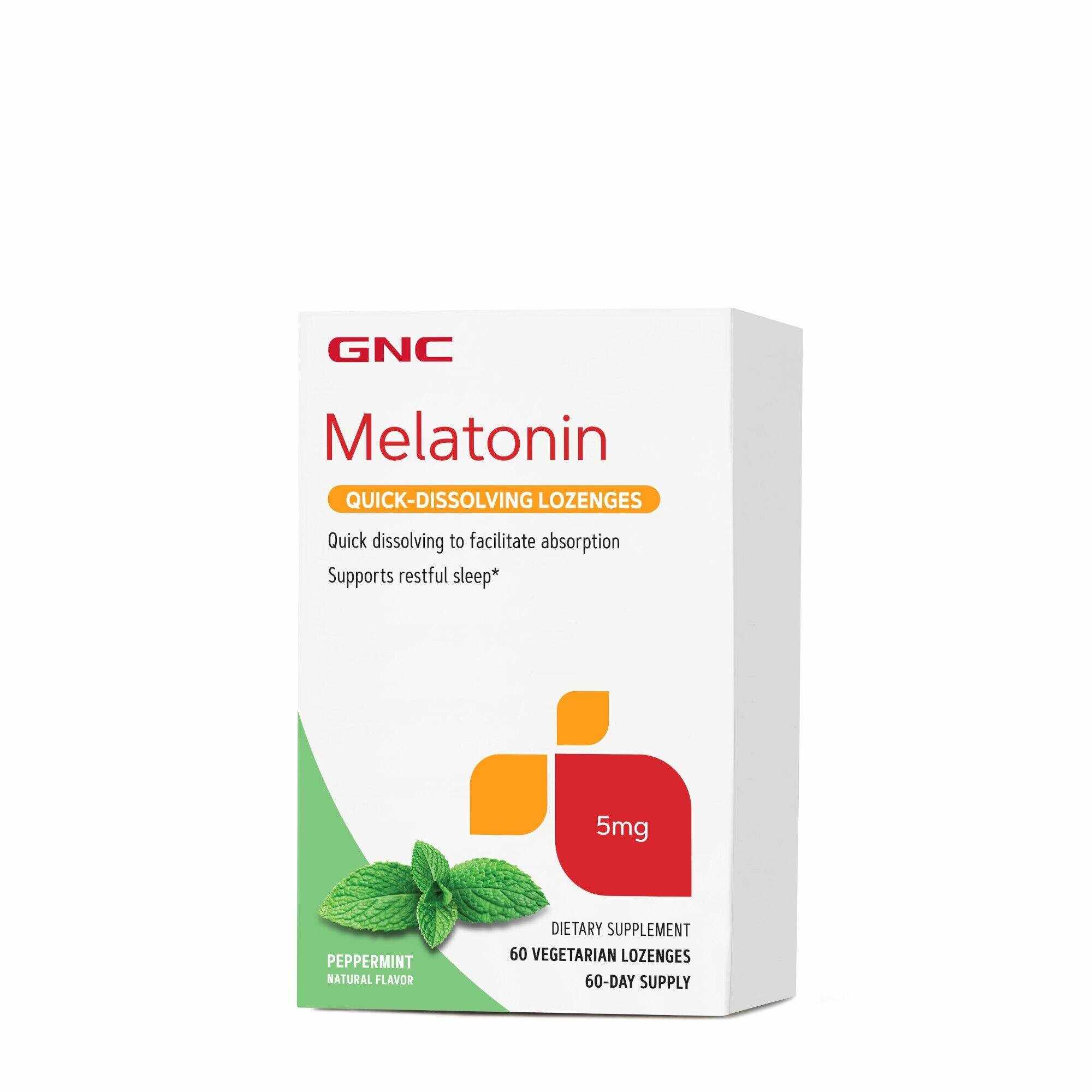 Melatonina Aroma Menta, 5mg, 60 Tablete - GNC