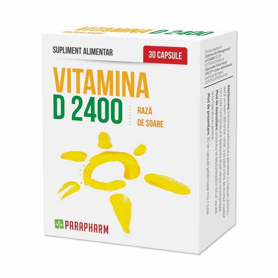 Vitamina D, 2400UI, 30cps - Parapharm