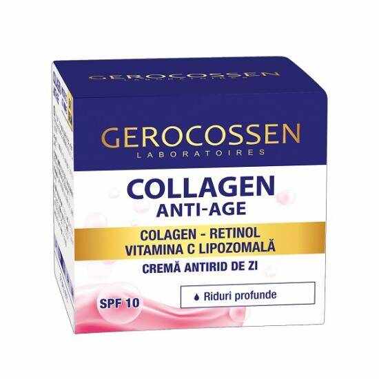 Crema antirid de zi pentru riduri profunde, Collagen Anti-Age, 50ml - Gerocossen
