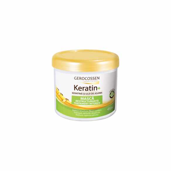 Masca tratament intensiv cu keratina si ulei de jojoba, Keratin+, 450ml - Gerocossen