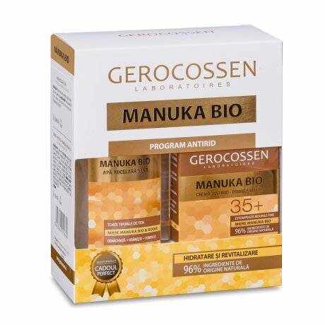 Set cadou crema antirid primele riduri 35+ si Apa micelara 3 in 1, Manuka Bio - Gerocossen