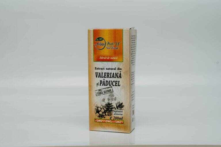 Extract din valeriana si paducel, fara alcool, 200ml - Natura Plant Poieni