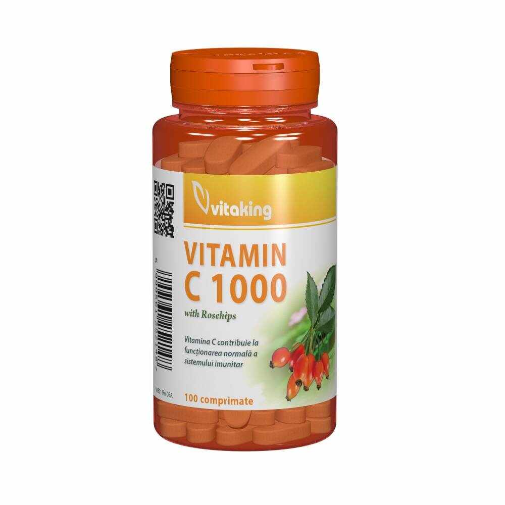 Vitamina C cu macese , 1000 mg , 100cpr - VitaKing