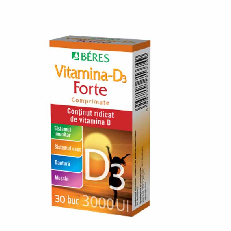 Vitamina D3 Forte, 3000UI, 30cpr - Beres