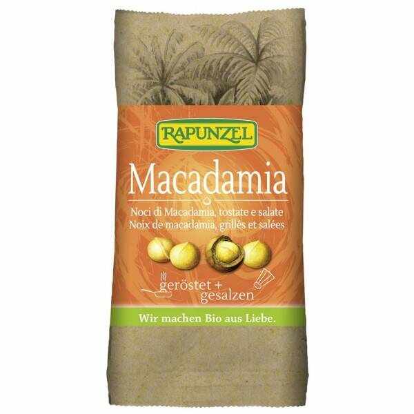 Nuci Macadamia prajite si sarate, 50g - Rapunzel